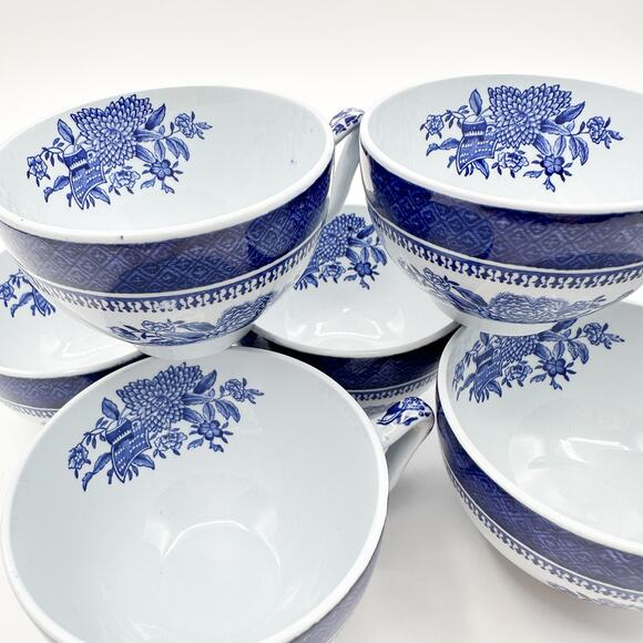 Copeland Spode Fitzhugh Blue Demitasse Cups | #Y2988 Canton Pattern (No Saucers) - Picture 3 of 12